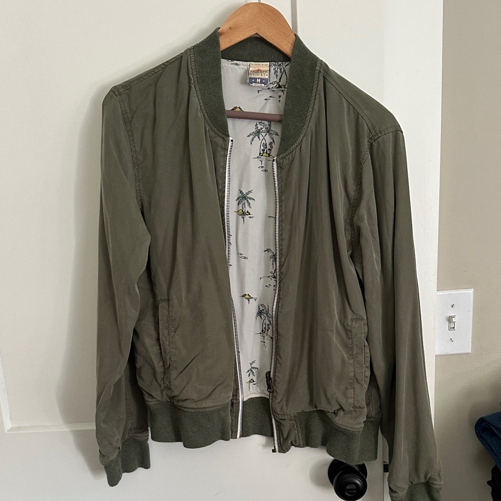 Reversible Olive Green Bomber Jacket